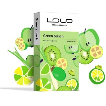 Табак Loud Light Green Punch (Зеленое Яблоко Киви Лемонграсс Манго) 100 гр