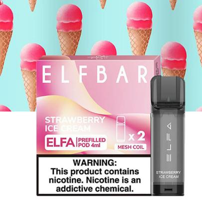 Картридж с жидкостью для ELF BAR ELFA Strawberry Icecream (Клубничное Мороженое) 2 шт 4 мл