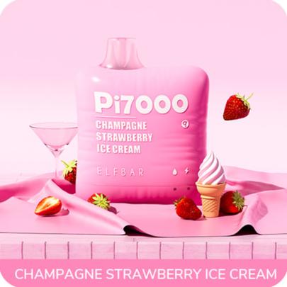 Одноразовая электронная сигарета ELF BAR Pi Акциз Strawberry Ice Cream (Клубничное Мороженое) 7000 puff
