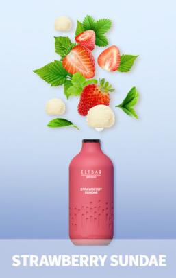 Одноразовая электронная сигарета ELF BAR BB Акциз Strawberry Icecream (Клубничное Мороженое) 3000 puff