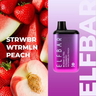 Одноразовая электронная сигарета ELF BAR BC Акциз Strwbr Wtrmln Peach (Клубника Арбуз Персик) 5000 puff