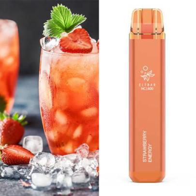 Одноразовая электронная сигарета ELF BAR NC Акциз Strawberry Energy (Клубничный Энергетик) 1800 puff