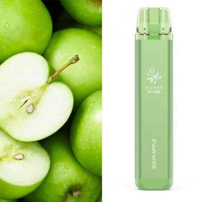 Одноразовая электронная сигарета ELF BAR NC Акциз Sour Apple (Кислое Яблоко) 1800 puff