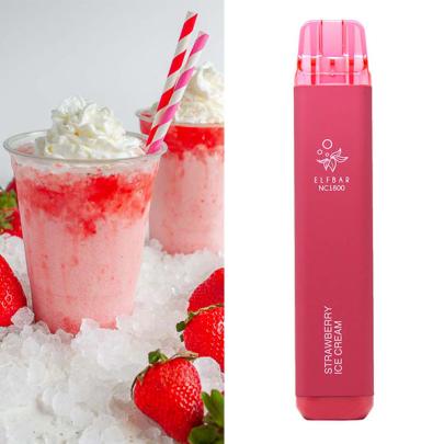 Одноразовая электронная сигарета ELF BAR NC Акциз Strawberry Icecream (Клубничное Мороженое) 1800 puff